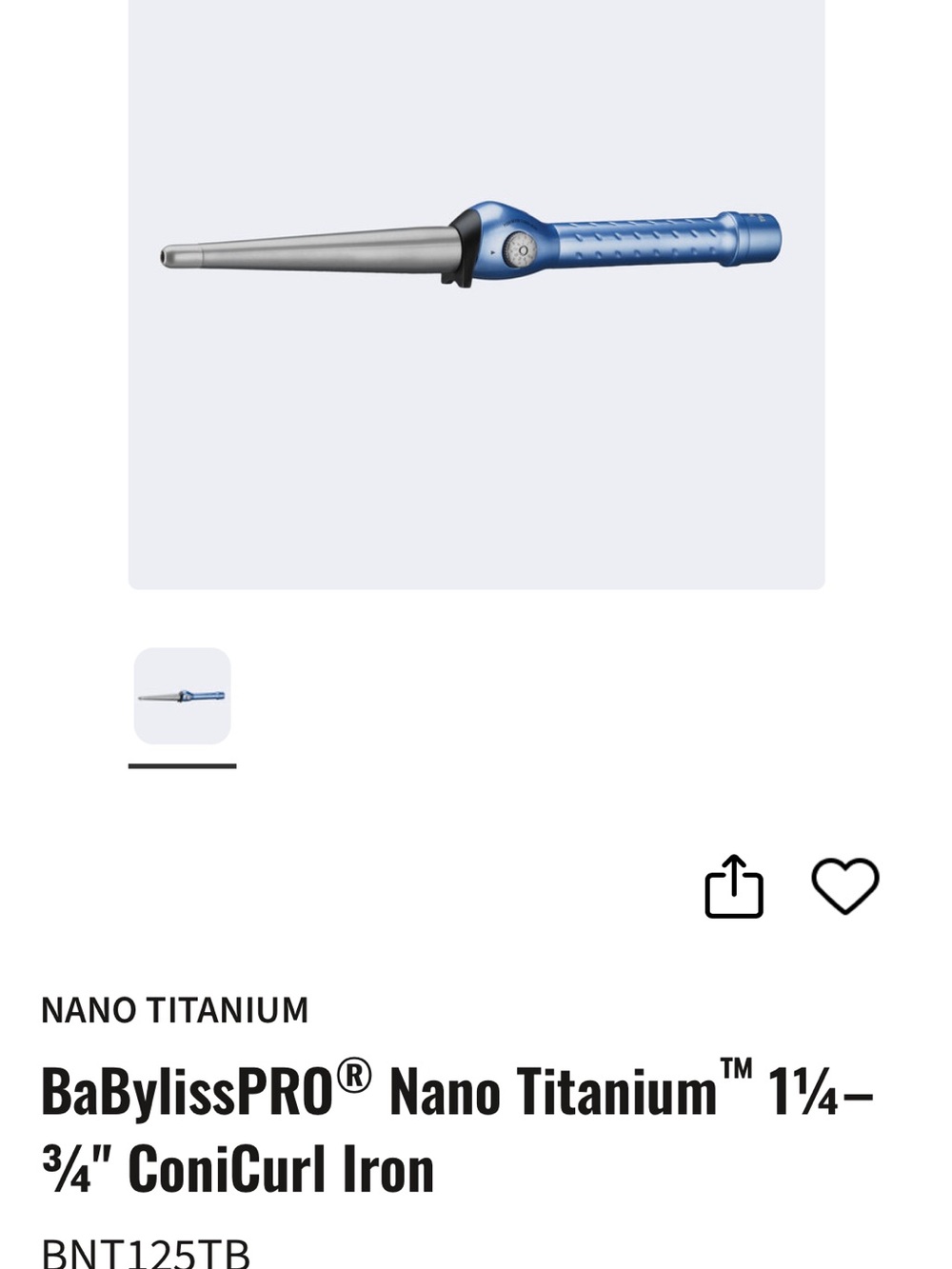 Babyliss Blue Ceramic Curling Wand